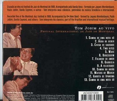 IMMuB | Álbum - TOM JOBIM AO VIVO EM MONTREAL